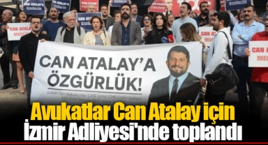 Avukatlar Can Atalay için İzmir Adliyesi'nde toplandı