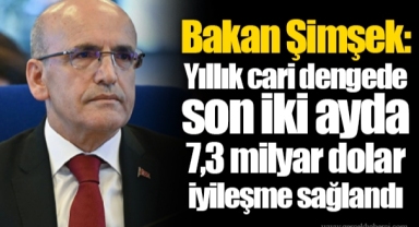 Bakan Şimşek: Yıllık cari dengede son iki ayda 7,3 milyar dolar iyileşme sağlandı