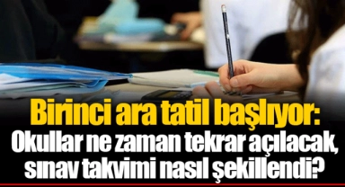 Birinci ara tatil başlıyor: Okullar ne zaman tekrar açılacak, sınav takvimi nasıl şekillendi?