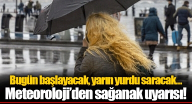 Bugün başlayacak, yarın yurdu saracak… Meteoroloji’den sağanak uyarısı!