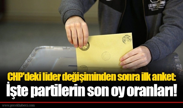 CHP'deki lider değişiminden sonra ilk anket: İşte partilerin son oy oranları!