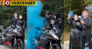 Cinsiyet partisinde bu da oldu... Motor egzozundan cinsiyet öğrendiler