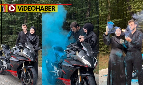 Cinsiyet partisinde bu da oldu... Motor egzozundan cinsiyet öğrendiler