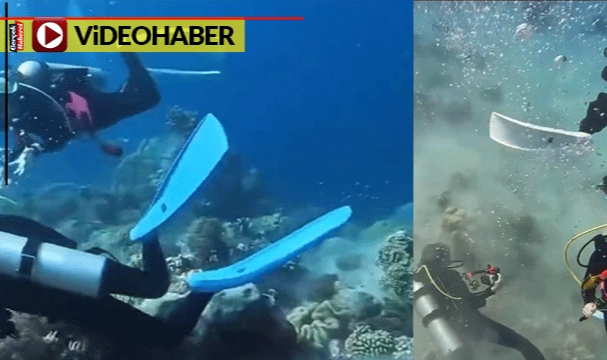 Denizin altında depreme yakalandılar... Korkutan anlar
