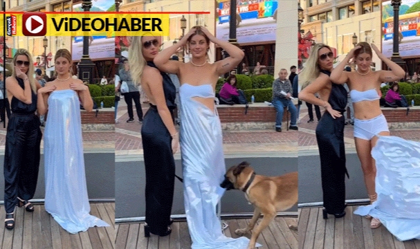 Dünyaca ünlü fenomen şaşkına döndü: Köpek elbisesini böyle yırtıp çekti