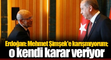 Erdoğan: Mehmet Şimşek'e karışmıyorum; o kendi karar veriyor
