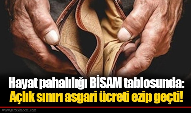 Hayat pahalılığı BİSAM tablosunda: Açlık sınırı asgari ücreti ezip geçti!