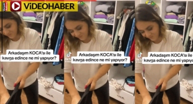 Kocasıyla tartıştı, kıyafetlerini paramparça etti