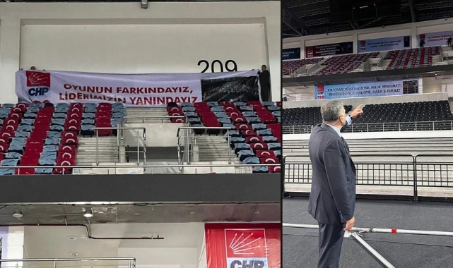 Kurultay salonuna asılan pankart Kılıçdaroğlu'nun talimatıyla kaldırıldı