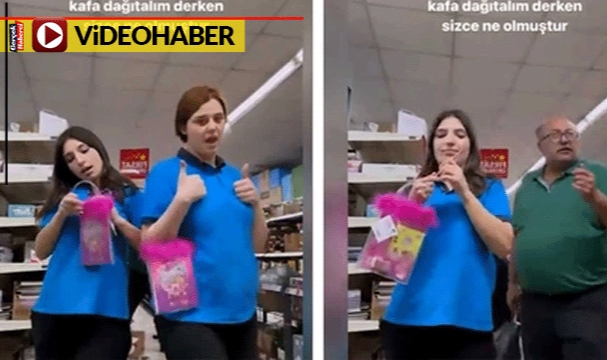 Market çalışanı genç kadınların eğlencesi kısa sürdü