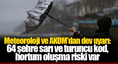 Meteoroloji ve AKOM'dan dev uyarı: 64 şehre sarı ve turuncu kod, hortum oluşma riski var