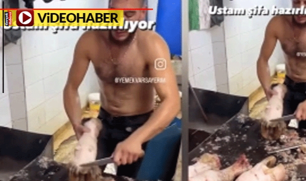 Midenizi bulandıracak görüntülerde bugün... Yarı çıplak temizledi