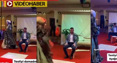 O gelin testiyi kırayım derken damadın ayağını kırıyordu