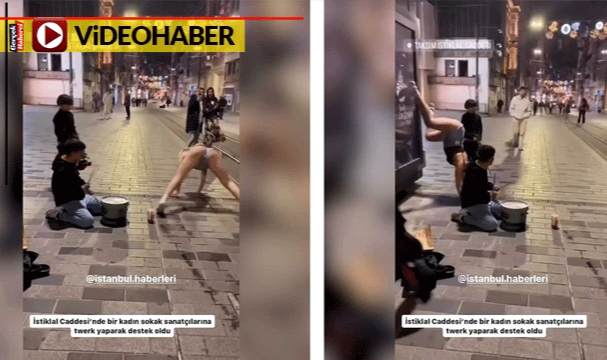 Taksim'de kadın twerk yaptı: Görüntüler gündem oldu