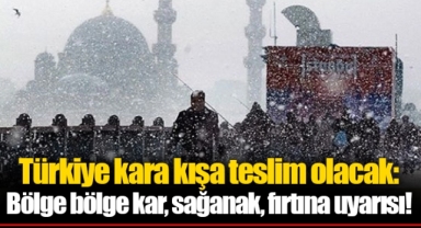 Türkiye kara kışa teslim olacak: Bölge bölge kar, sağanak, fırtına uyarısı!