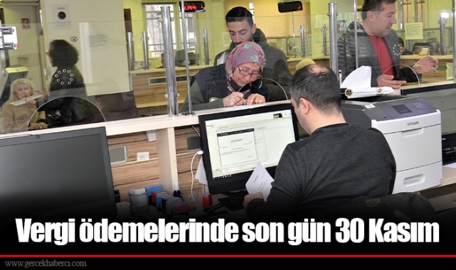 Vergi ödemelerinde son gün 30 Kasım