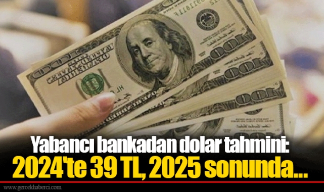 Yabancı bankadan dolar tahmini: 2024'te 39 TL, 2025 sonunda...