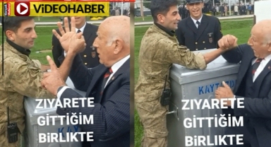 Yaşlı adamın askerle bilek güreşi gündemde: