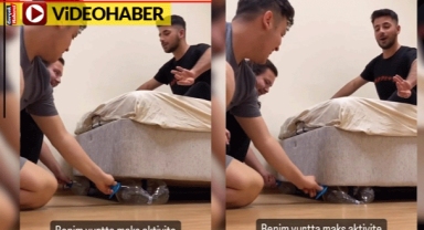 Yurtta canı sıkılan gençlerin oyunu sosyal medyada gündem oldu