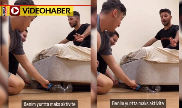 Yurtta canı sıkılan gençlerin oyunu sosyal medyada gündem oldu
