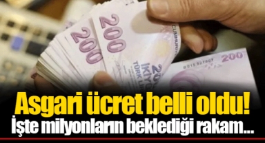 Asgari ücret belli oldu!