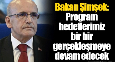 Bakan Şimşek: Program hedeflerimiz bir bir gerçekleşmeye devam edecek