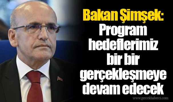 Bakan Şimşek: Program hedeflerimiz bir bir gerçekleşmeye devam edecek