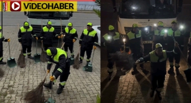 Belediyenin temizlik işçileri de o akıma katıldı, renkli görüntüler ortaya çıktı
