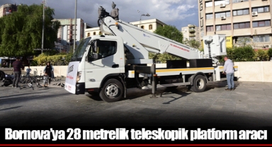 Bornova’ya 28 metrelik teleskopik platform aracı