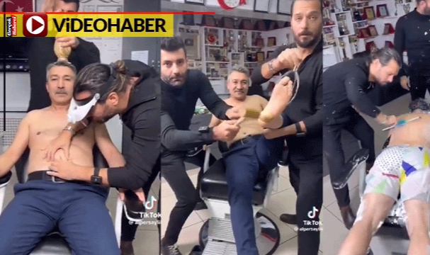 Böyle berber görülmedi... Hayrettin berber bakımlarını ti'ye aldı
