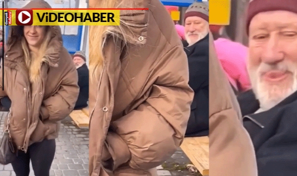 Böyle göz tacizi görülmedi... Hem baktı hem ağzını yaladı