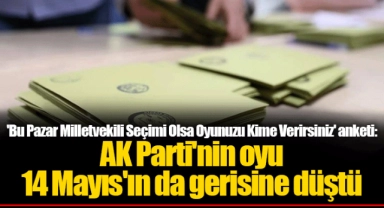 'Bu Pazar Milletvekili Seçimi Olsa Oyunuzu Kime Verirsiniz' anketi: AK Parti'nin oyu 14 Mayıs'ın da gerisine düştü