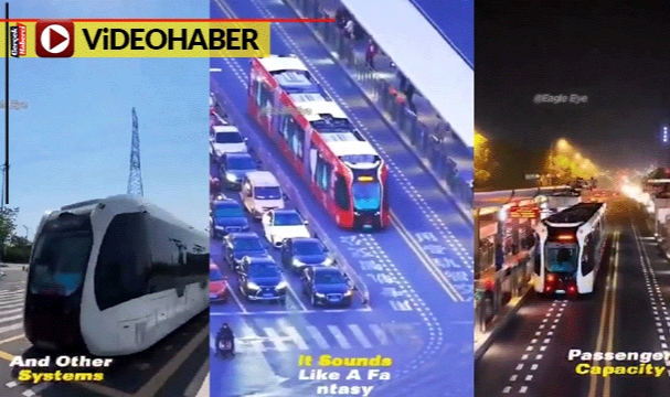 Bunu da yaptılar... Raysız tramvay görenleri şaşkına çevirdi