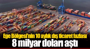 Ege Bölgesi’nin 10 aylık dış ticaret fazlası 8 milyar doları aştı