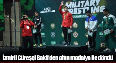 İzmirli Güreşçi Bakü’den altın madalya ile döndü