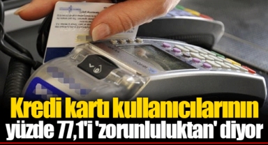 Kredi kartı kullanıcılarının yüzde 77,1'i 'zorunluluktan' diyor