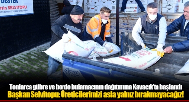 Tonlarca gübre ve bordo bulamacının dağıtımına Kavacık'ta başlandı