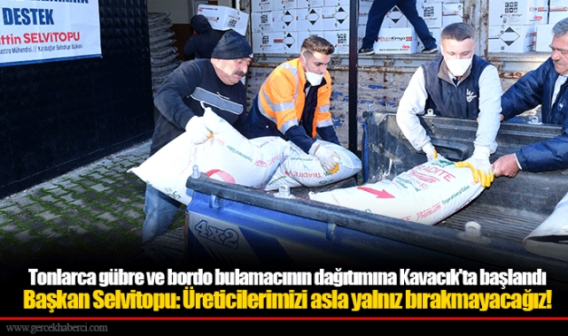 Tonlarca gübre ve bordo bulamacının dağıtımına Kavacık'ta başlandı