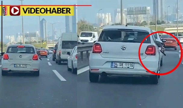 Trafikte magandalık... Yolda diğer araçlara böyle silah doğrulttu