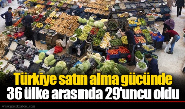 Türkiye satın alma gücünde 36 ülke arasında 29'uncu oldu