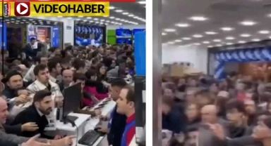 Ucuza iPhone almak için insanlar birbirini ezdi