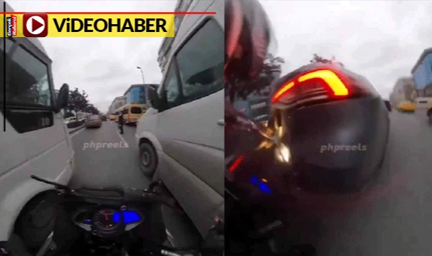 Yaya birden karşına çıktı... Motorcu böyle kaydı