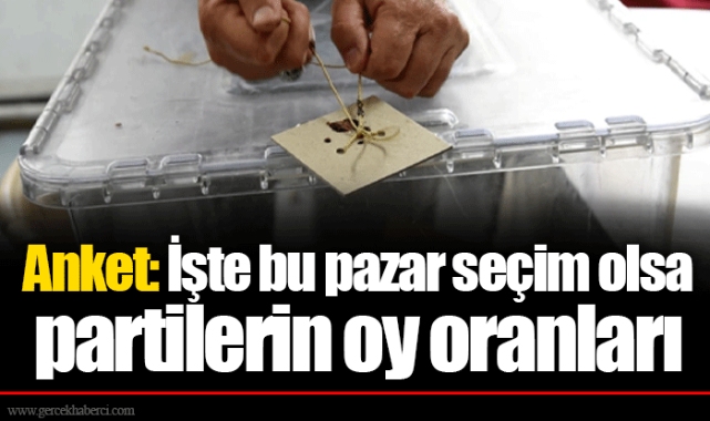 Anket: İşte bu pazar seçim olsa partilerin oy oranları