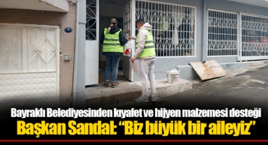 Bayraklı Belediyesinden kıyafet ve hijyen malzemesi desteği