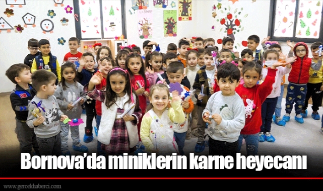 Bornova’da miniklerin karne heyecanı