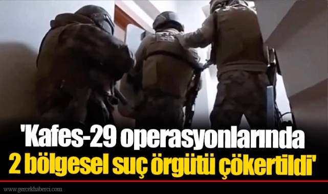 'Kafes-29 operasyonlarında 2 bölgesel suç örgütü çökertildi'