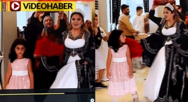 Kına gecesinde salona çıkan gelin küçük kızı böyle kovaladı