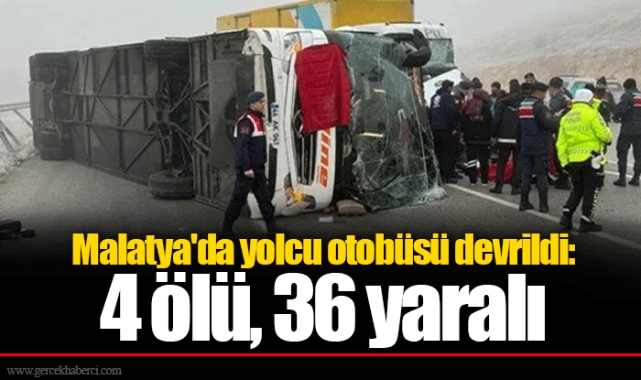 Malatya'da yolcu otobüsü devrildi: 4 ölü, 36 yaralı