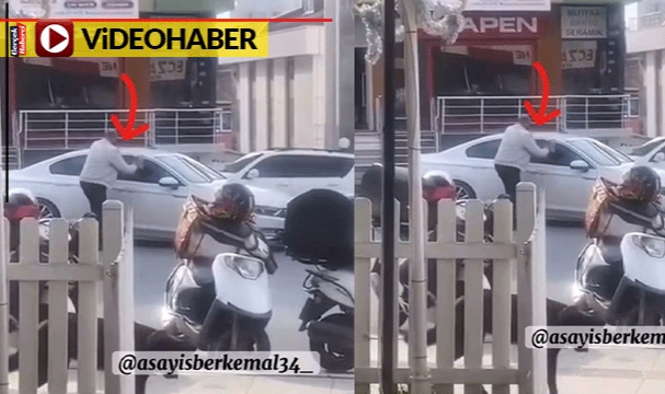 Park sorununu bahane etti... Otomobile kaldırım taşıyla saldırdı