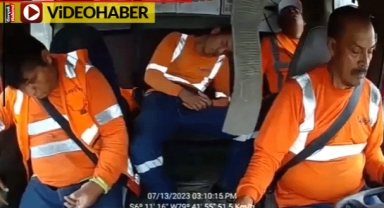 Yolda uyuya kalan işçiler az kalsın ölüyordu